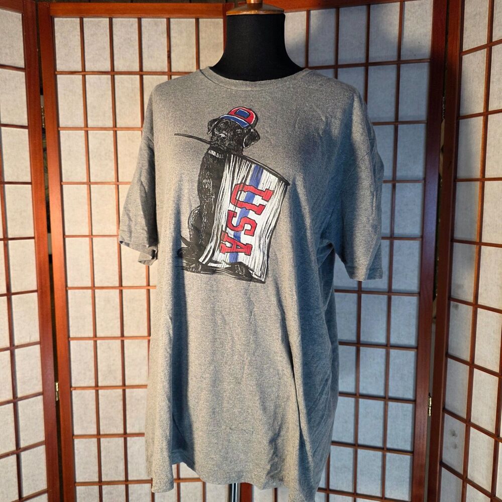 Academy Sports + Outdoors Americana Dog USA Flag T-Shirt Men’s Size XL